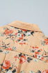 Floral Print Tunic Length Long Sleeve Denim Jacket