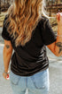 Checkered Leopard Ghost Print Round Neck Tee