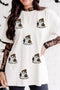 Sequin Ghost Print Short Sleeve Graphic Tee