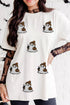 Sequined Ghost Print Short Sleeve Graphic Tee