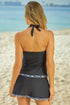 Empire Waist Halter V Neck Skirted Tankini Set