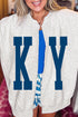 Letter Detail Open Front Tunic Graphic Sweatshirt