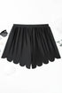 Scalloped Hem Drawstring Waist Pull On Shorts