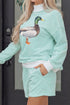 Striped Western Print Mallard Duck Mock Neck Sweatshirt Set