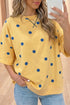 Polka Dot Print Crossed Seam Detail Oversized Tee