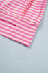 Striped Zip Up Puff Sleeve Jacket Sweatshirt