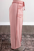 Plaid Trim Drawstring Elastic Waist Shift Pants