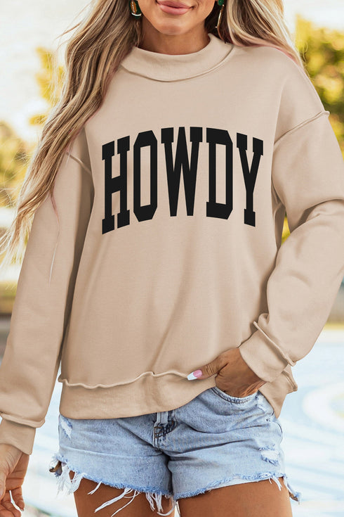 Howdy Yeehaw Double Sided Reversible Mock Neck Western Sweatshirt