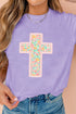 Floral Cross Christian Easter Casual Graphic Tee