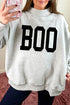 Reversible Boo Slogan Ghost Print Mock Neck Sweatshirt