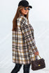 Modern Button Up Lapel Print Plaid Shacket