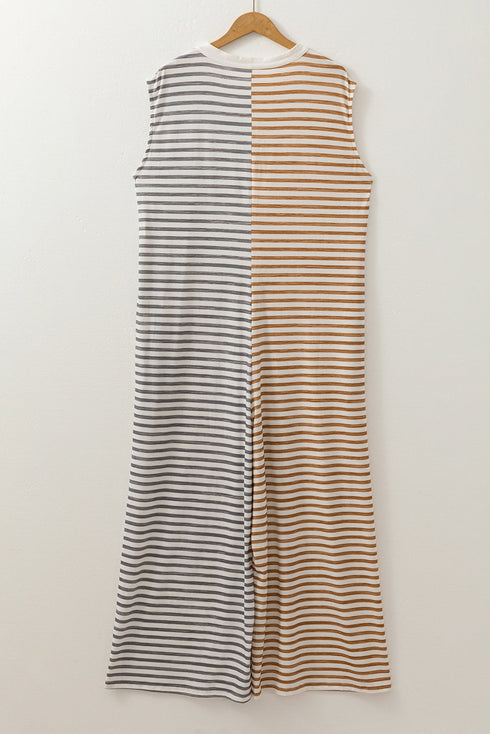 Stripe Geometric Print Wide Leg Casual Bottoms