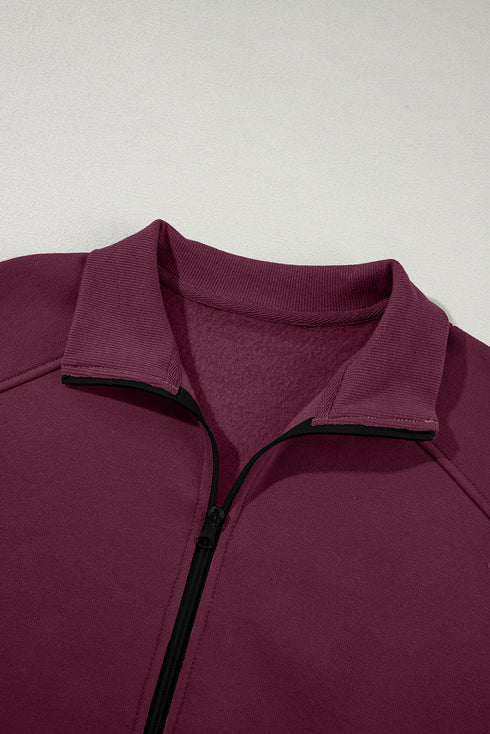 Zip Front High Neck Wide Leg Matching Set