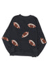 Sequin Football Patch Mineral Wash Pullover Sweatshirt