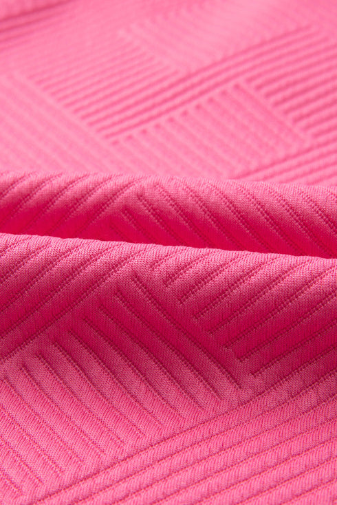 Solid Textured Collared V Neck Wide Leg Pant Sets