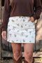 Western Print Cactus Horse Bull Denim Skirt