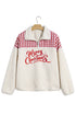 Plaid Patchwork Baggy Silhouette Plush Sherpa Sweatshirt