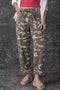 Leopard Drawstring Elastic Waist Pocketed Barrel Jeans