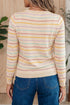 Viscose Striped Pattern Crew Neck Knit Sweater