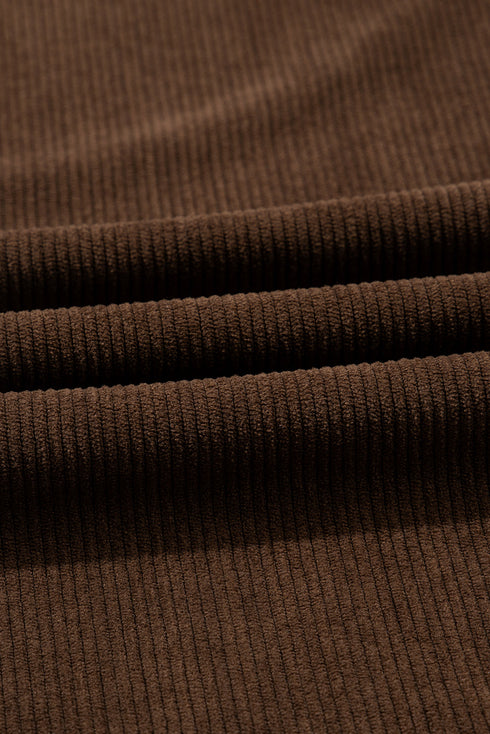 Polyester Tie Elastic Waist Soft Corduroy Pants