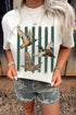 Western Mallard Stripes Printed Graphic Round Neck Tee