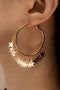 Celestial Star Charm Alloy Statement Hoop Earrings