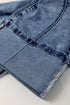Center Seam Cuffed Hem Straight High Waist Denim Jeans