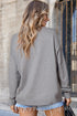 Center Seam Drop Shoulder Ribbed Cuff Crewneck Sweater