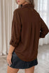 Polyester Button Decoration Tab Long Sleeve Blouse