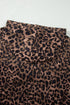 Leopard Print Striped Long Sleeve Top Pant Set