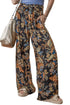 Bohemian Floral Print Smocked Waist Wide Leg Pants