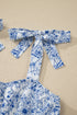 Floral Print Knot Strap High Waist Flared Maxi Dress