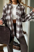 Oversized Flannel Plaid Single Chest Pocket Boyfriend Shacket