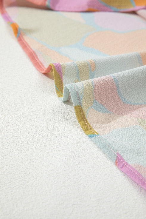 Abstract Print Hooded Long Sleeve Shift Dress