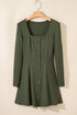 Charleston Charm Rib Knit Square Neck Dress
