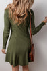 Charleston Charm Rib Knit Square Neck Dress