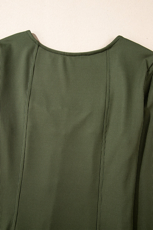 Charleston Charm Rib Knit Square Neck Dress