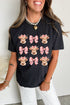 Charming Country Cow And Bow Grid Print Graphic Tee