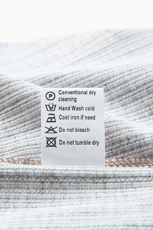 Charming Striped Crew Neck Ruffled Detail Sleeveless Summer Tank Top