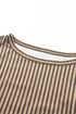 Charming Striped Crew Neck Ruffled Detail Sleeveless Summer Tank Top
