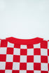 Checkerboard And Tree Motif Button Front Cardigan