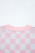 Checkerboard And Tree Motif Button Front Cardigan