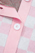 Checkerboard And Tree Motif Button Front Cardigan