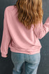 Checkerboard Lettering Graphic Print Relaxed Fit Sweatshirt