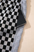 Checkerboard Patchwork Drawstring Waist Wide Leg Pants