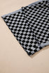 Checkerboard Patchwork Drawstring Waist Wide Leg Pants