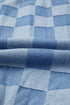 Checkerboard Patchwork Raw Detail Oversized Denim Pullover Sweatshirt