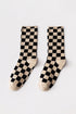 Checkerboard Pattern Soft Cotton Everyday Crew Socks