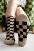 Checkerboard Pattern Soft Cotton Everyday Crew Socks