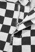 Checkerboard Print Distressed Raw Edge Cropped Denim Jeans